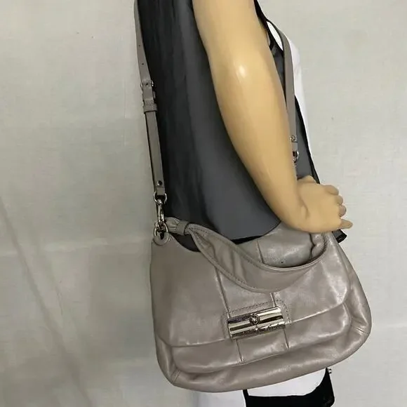 Coach Medium Gray Leather Crossbody Bag/Handbag